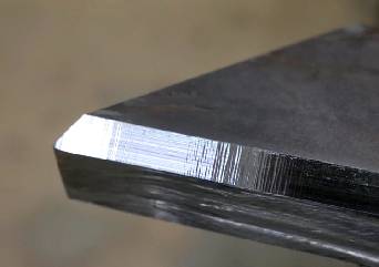 bevel edge on a metal part